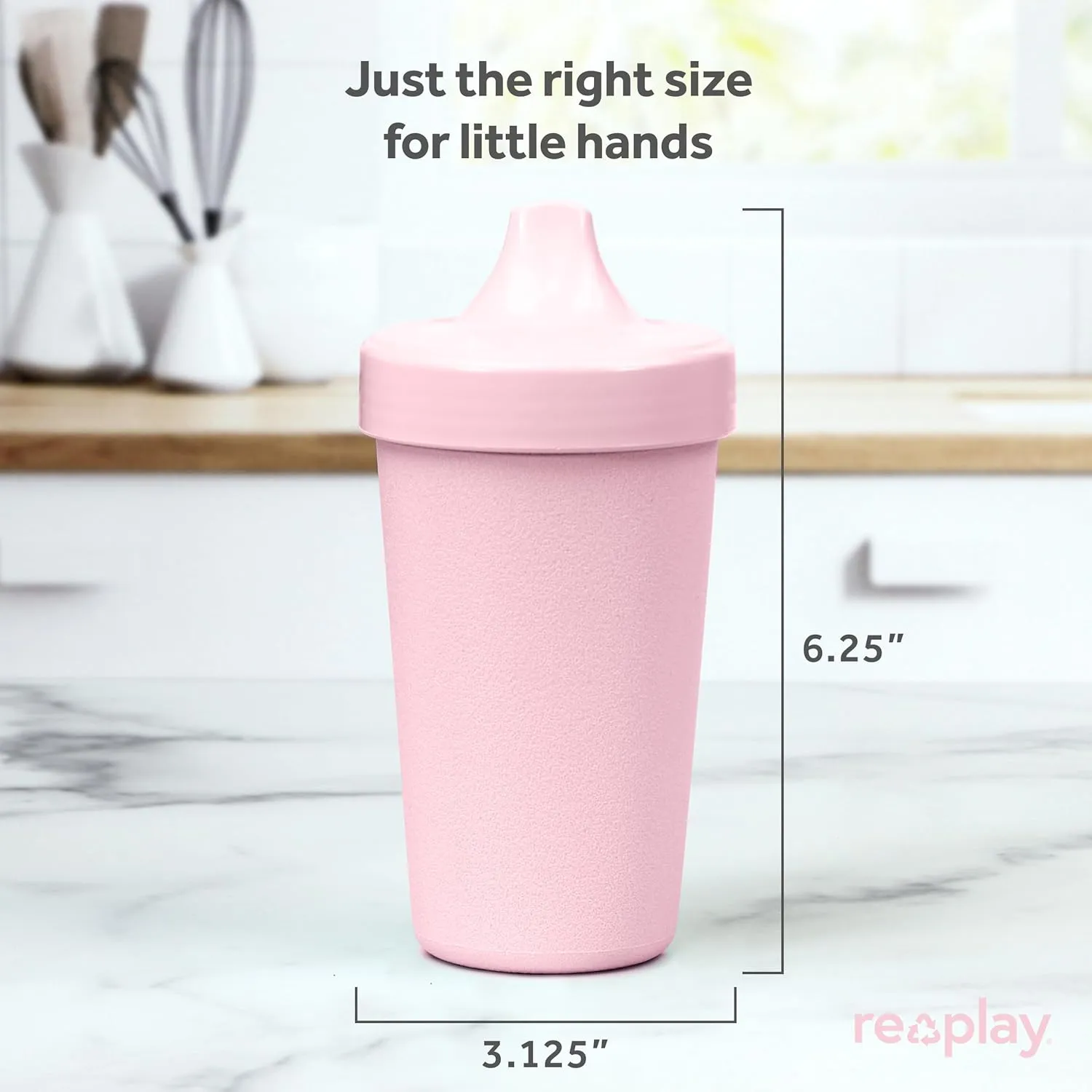 Re-Play Made in USA 10 Oz. Sippy Cups for Toddlers, Pack of 4 - Reusable Spill Proof Cups for Kids, Dishwasher/Microwave Safe - Hard Spout Sippy Cups for Toddlers 3.13" x 6.25", Fresh