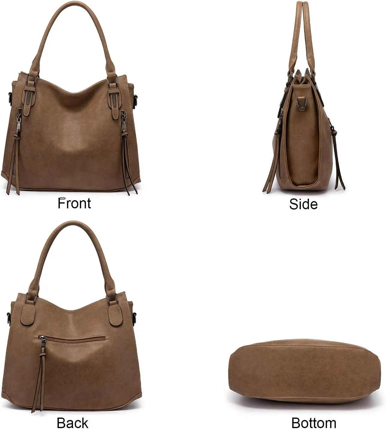 Realer Handbags for Women Hobo Bags Large Crossbody Shoulder Bag Vegan Faux Leather, with Holster/Wallet
