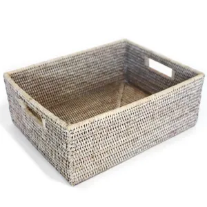 Rectangular Hold-All Basket, Whitewash