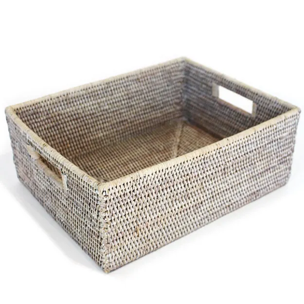 Rectangular Hold-All Basket, Whitewash