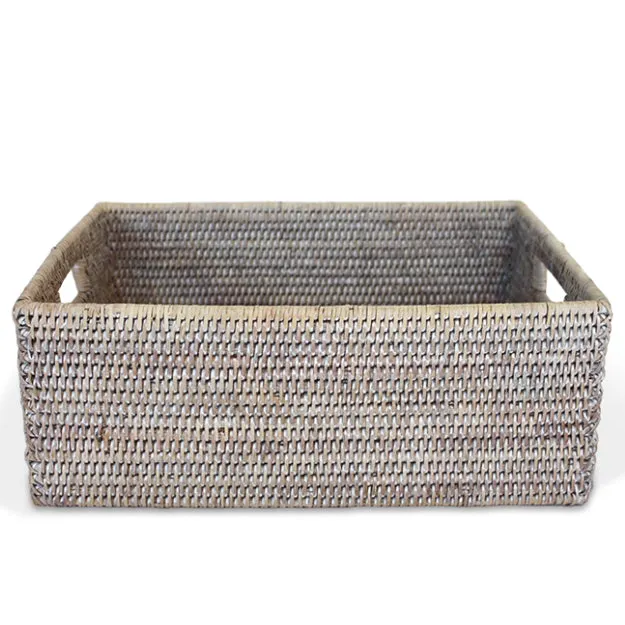 Rectangular Hold-All Basket, Whitewash