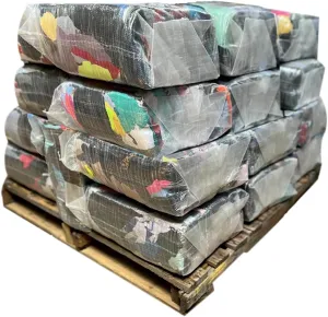 Recycled Color Knit Cleaning Rags Multipurpose Cotton T-Shirt Rags (1000 lbs. Pallet 40x25 lbs. Bags)