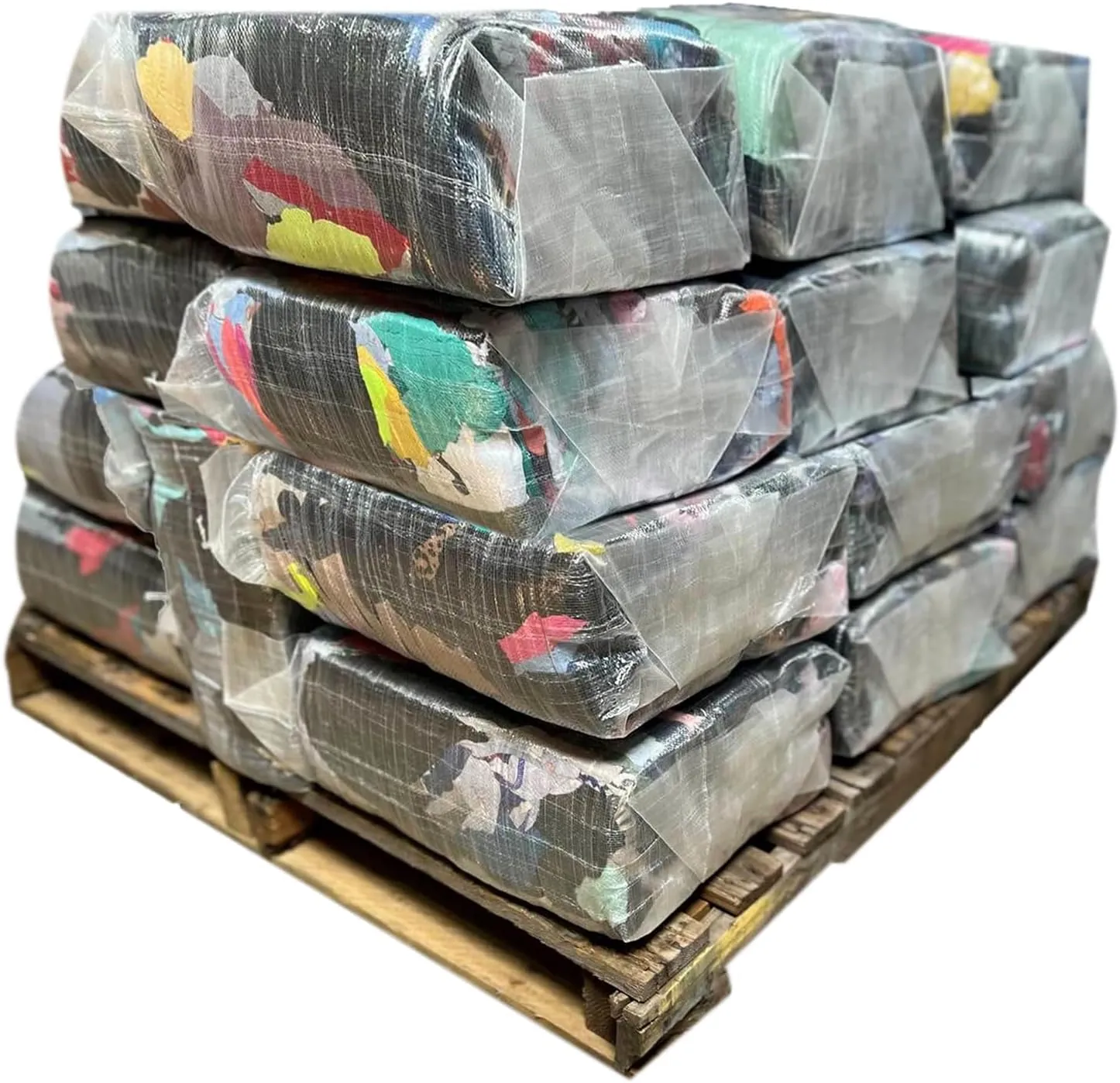 Recycled Color Knit Cleaning Rags Multipurpose Cotton T-Shirt Rags (1000 lbs. Pallet 40x25 lbs. Bags)