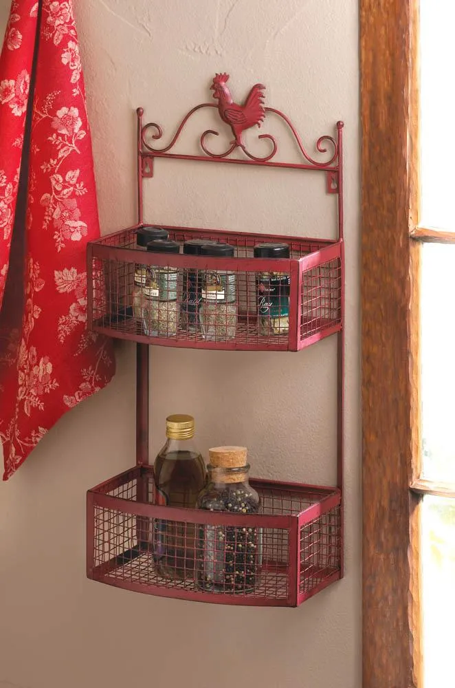Red Rooster Double Wall Rack
