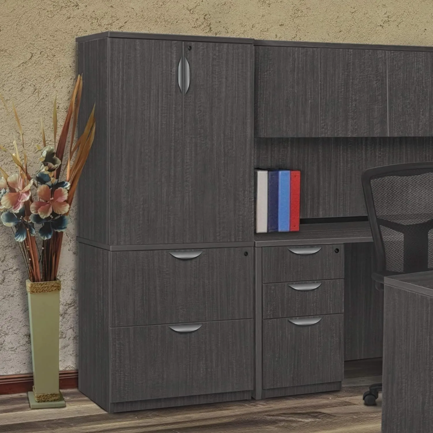 Regency Legacy Storage Cabinet with Adjustable Shelves and Locking Doors, 35", Ash Grey