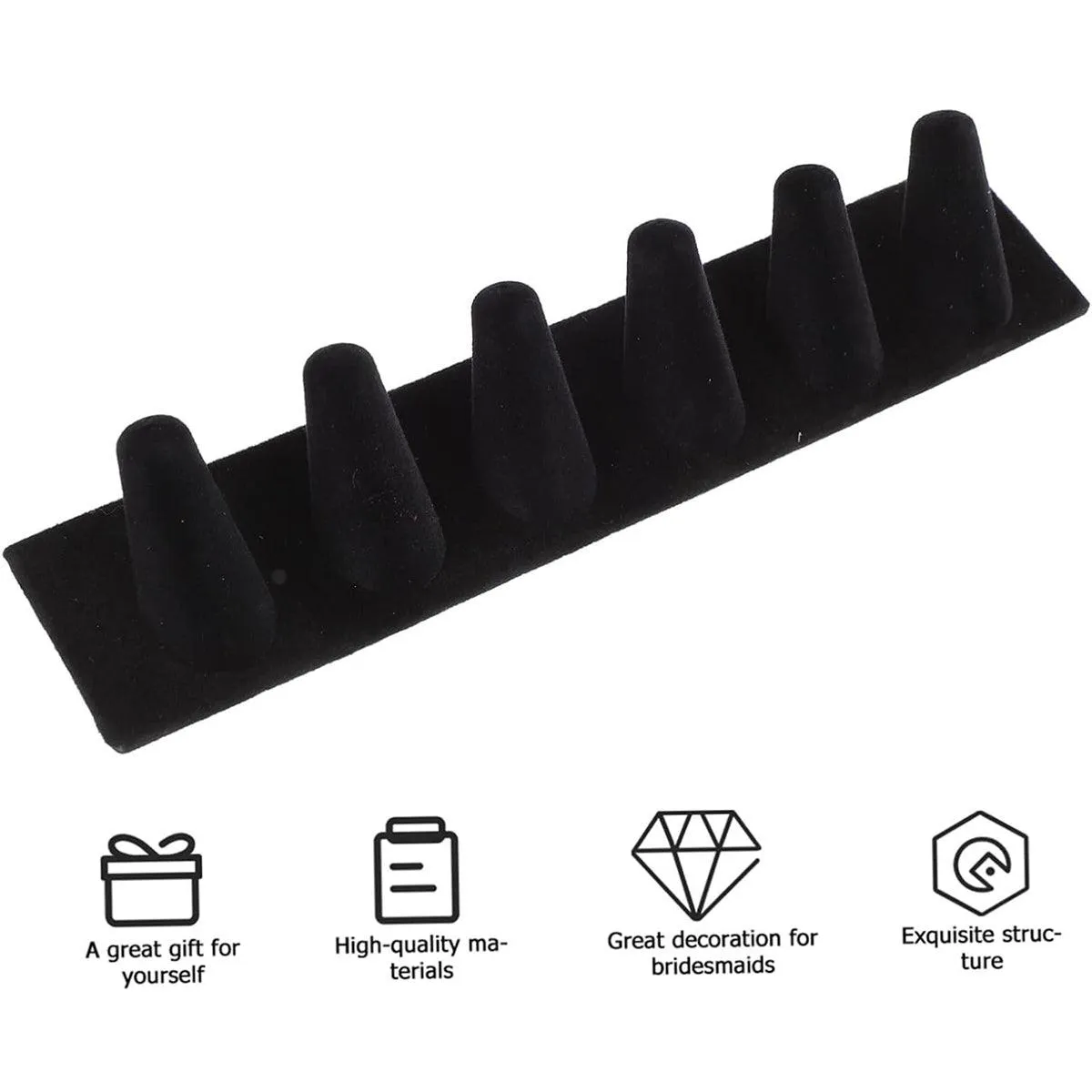 Resin Flocking Ring Holder Display Stand Jewelry Finger Rings Organizer Stand