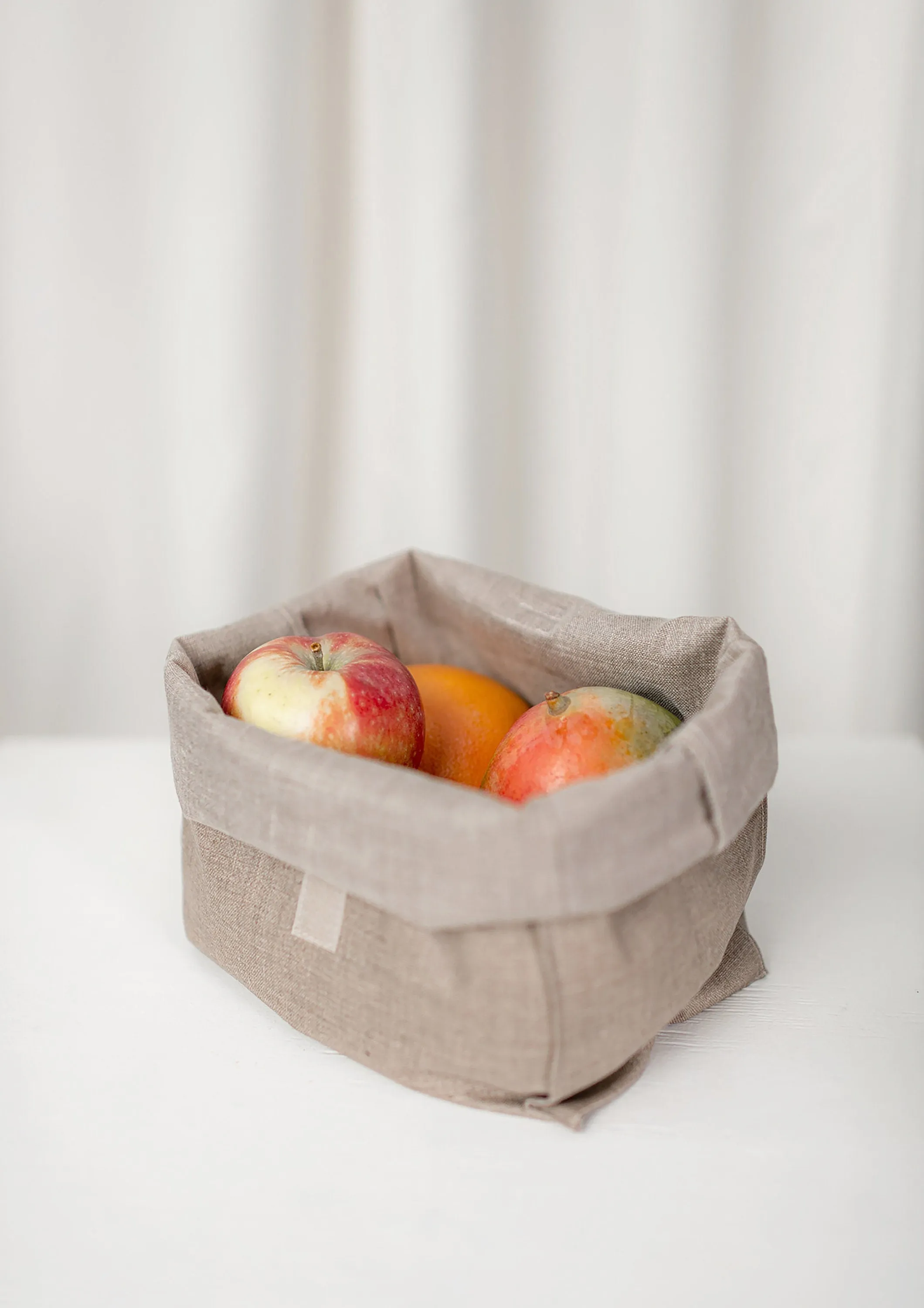 Reusable Lunch Bag. Zero-waste Organic Linen Food Bag.