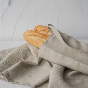 Reusable Natural Linen Bread Bag for up to 3 Baguettes
