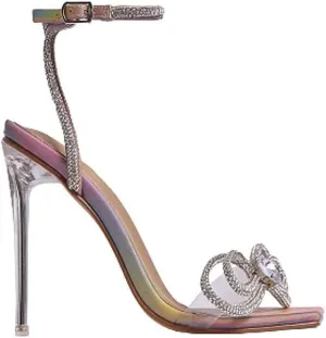 Rhinestone Clear High Heel Sandals for Women- Sugar Coated