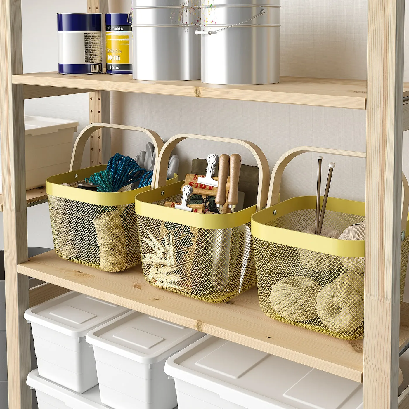 RISATORP Basket, light yellow, 25x26x18 cm, 30557403