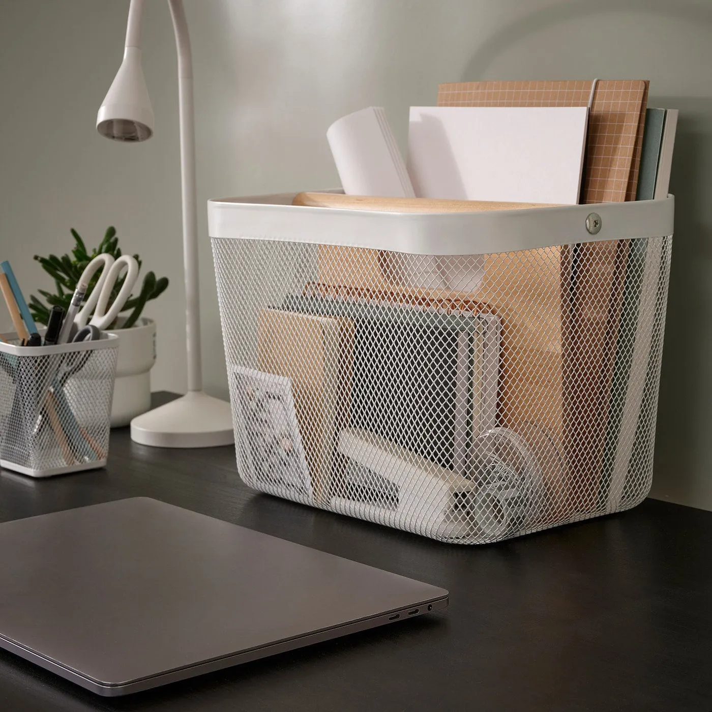 RISATORP Basket with compartments, white, 33x24x23 cm, 30527637