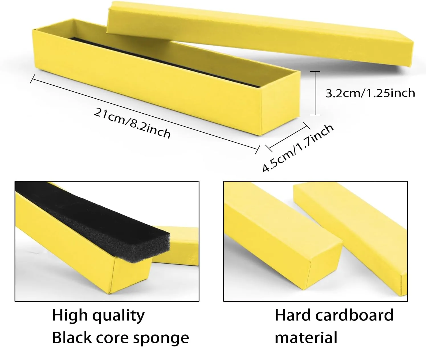 Rocutus Gift Boxes, 12 Pack Jewelry Boxes Necklace Earring Ring Box, Cardboard Paper Gift Cases for Wedding, Engagement, Birthday, Mother's Day (Yellow)