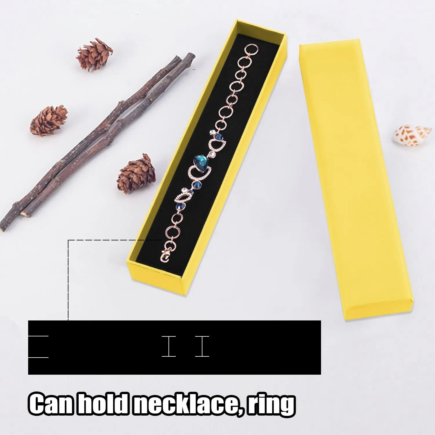 Rocutus Gift Boxes, 12 Pack Jewelry Boxes Necklace Earring Ring Box, Cardboard Paper Gift Cases for Wedding, Engagement, Birthday, Mother's Day (Yellow)