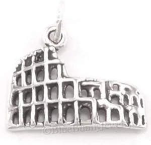 Roman Colosseum Charm Pendant Italy Rome Coliseum Travel 925 Sterling Silver - Jewelry Making DIY Crafting Charm Beads for Bracelets