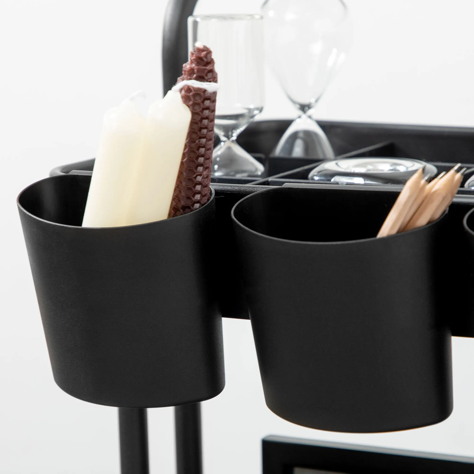 Rootz 3 Tier Trolley Storage Baskets - Organizer Cart - Mobile Storage - Compact Design - 42cm x 38cm x 86.5cm