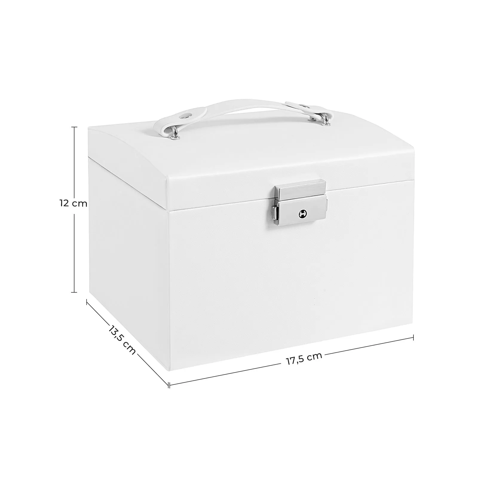 Rootz Jewelry Box - Travel Jewelry Organizer - Compact Jewelry Storage - Faux Leather - Lockable Design - 17.5cm x 13.5cm x 12cm