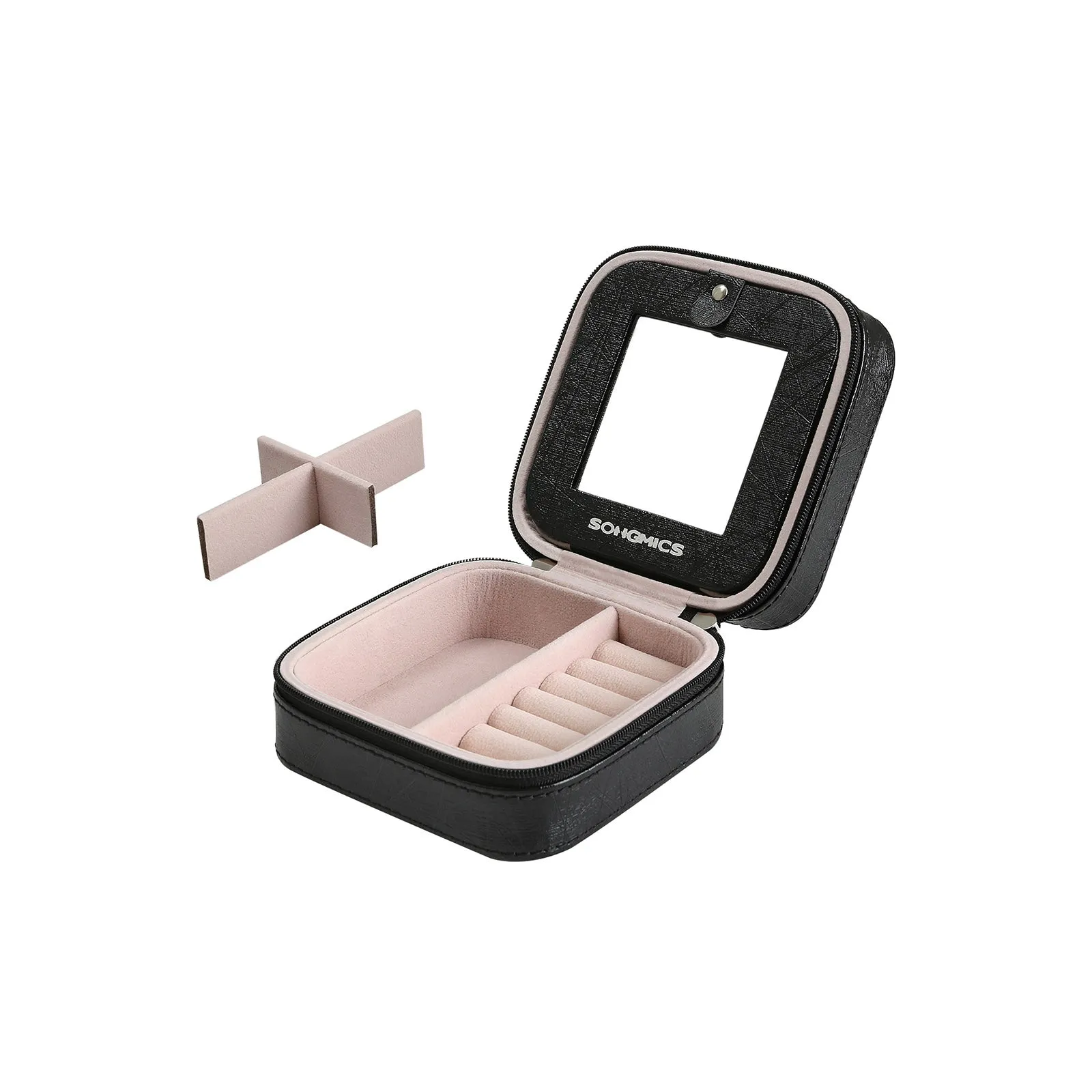 Rootz Jewelry Box - Travel Organizer - Jewelry Storage Case - Compact and Lightweight - Stylish Design - Keeps Jewelry Neat and Tangle-Free - PU Material - 11cm x 11cm x 6cm