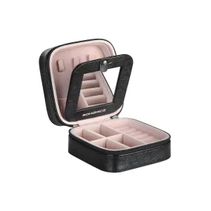 Rootz Jewelry Box - Travel Organizer - Jewelry Storage Case - Compact and Lightweight - Stylish Design - Keeps Jewelry Neat and Tangle-Free - PU Material - 11cm x 11cm x 6cm