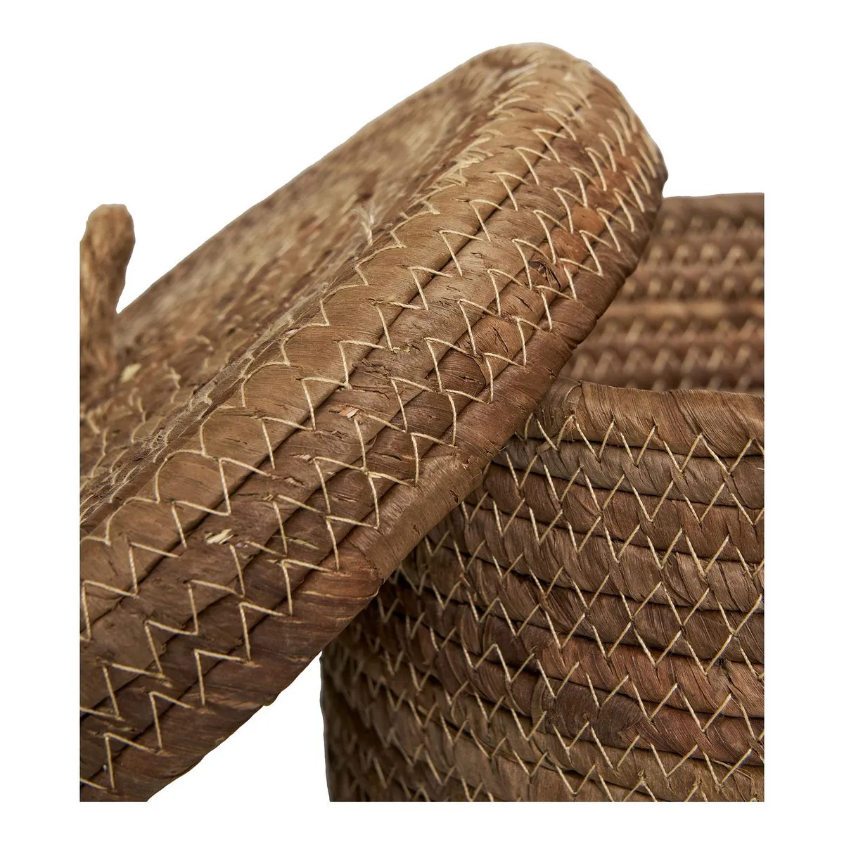 Rootz Natural Banana Leaf Baskets - Seagrass Storage Baskets - Handwoven Decorative Baskets - 2124cm x 2124cm x 1416cm