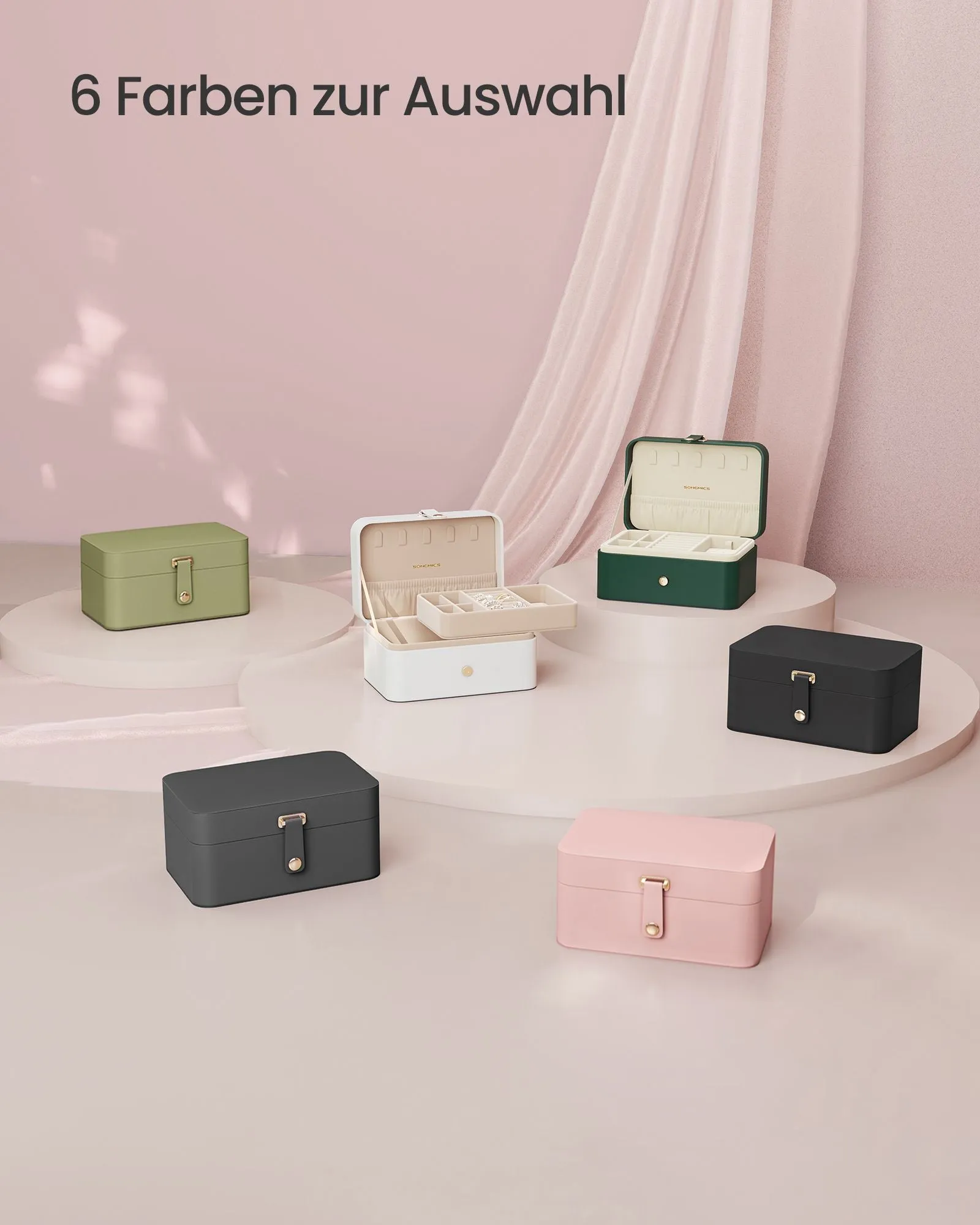 Rootz Travel Jewelry Box - Jewelry Case - Jewelry Organizer - Lightweight - 11cm x 16cm x 8cm