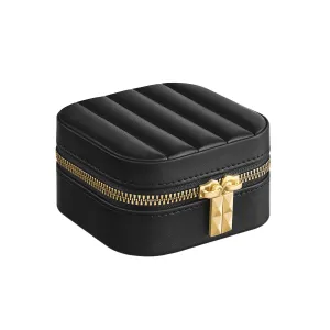 Rootz Travel Jewelry Box with Mirror - Storage Case - Jewelry Organizer - PU Leather - 10.5cm x 10.5cm x 6cm