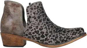 ROPER Womens Ava Leopard Snip Toe Casual Boots Ankle Low Heel 1-2" - Grey