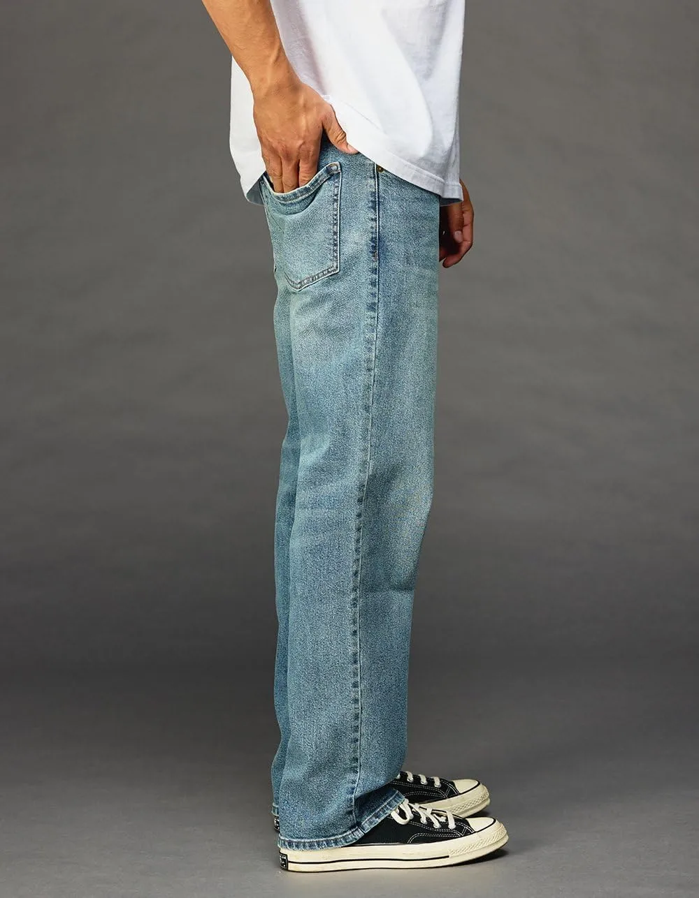 Rsq Mens Straight Medium Wash Denim Jeans