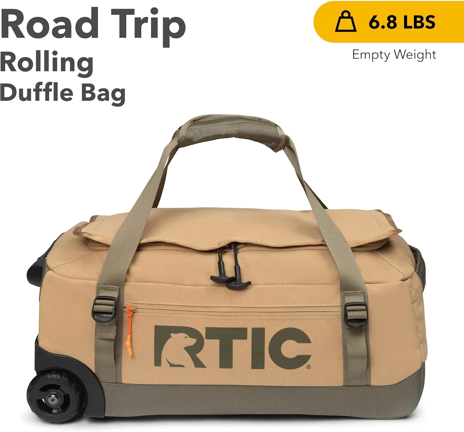 RTIC Road Trip Rolling Duffle Bag with Wheels for Men and Women, Traveling Tote for Camp, Travel, Gym, Weekender, Camping, Overnight Carry On, Sports, Spacious, Water Resistant, Medium, Trailblazer