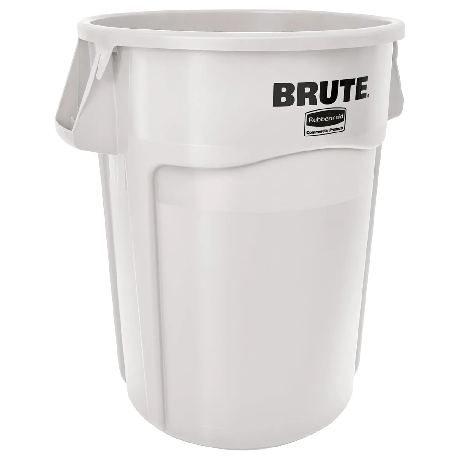 Rubbermaid Commercial Products BRUTE Heavy-Duty Round Garbage Can with Venting Channels, 44 Gallon, White, Waste Container for Landscapers/Construction Sites/Restaurants/Offices/Warehouses/Home