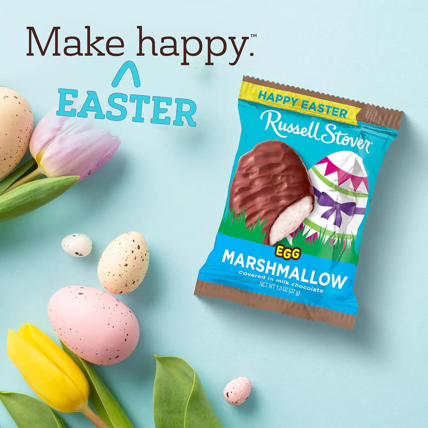 RUSSELL STOVER Easter Marshmallow Milk Chocolate Easter Egg, 1.3 oz. (Pack of 18)