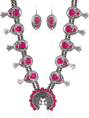 Rustic Couture's Western Jewelry Set for Women Cowgirl Vintage Western Necklace Earring