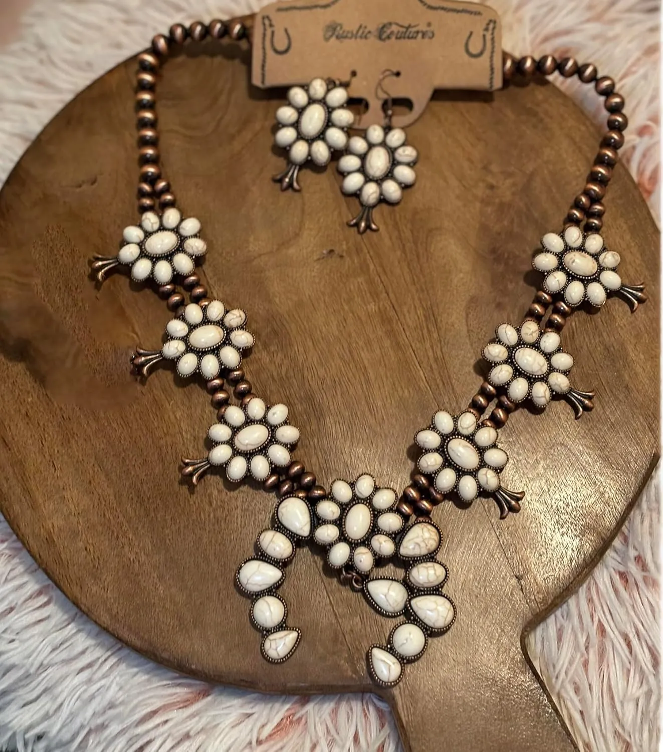 Rustic Couture's Western Jewelry Set for Women Cowgirl Vintage Western Necklace Earring
