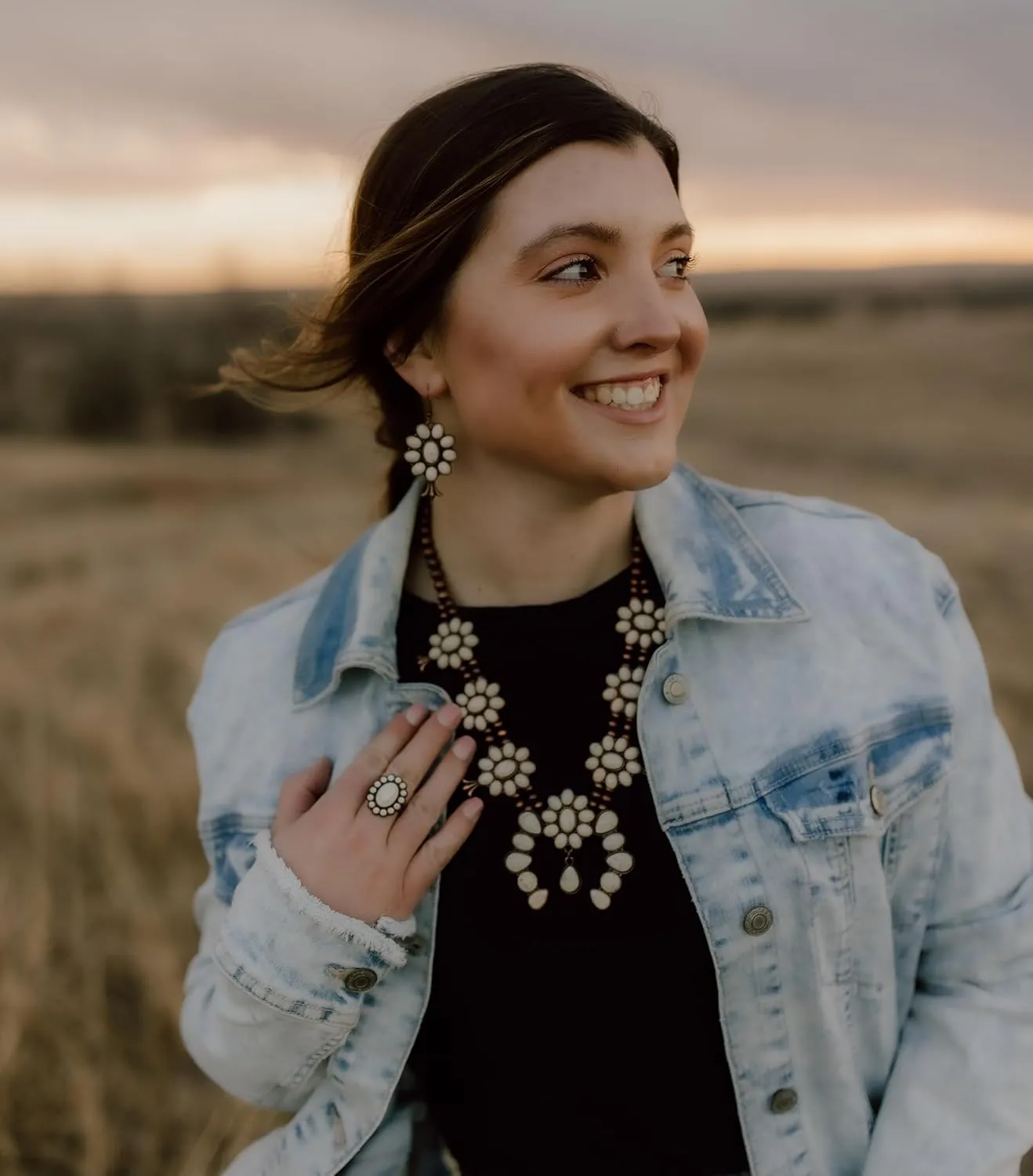 Rustic Couture's Western Jewelry Set for Women Cowgirl Vintage Western Necklace Earring