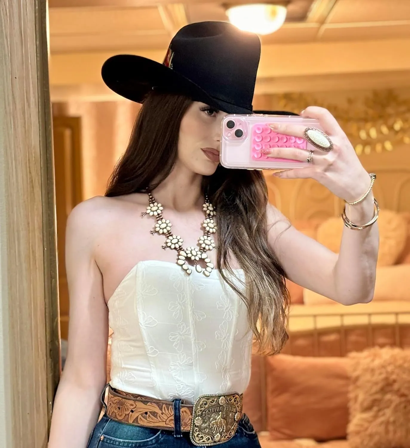 Rustic Couture's Western Jewelry Set for Women Cowgirl Vintage Western Necklace Earring