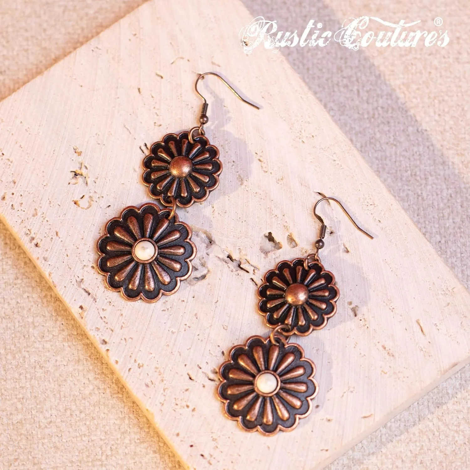 Rustic Couture's Western Necklace Earrings Jewelry Set for Women