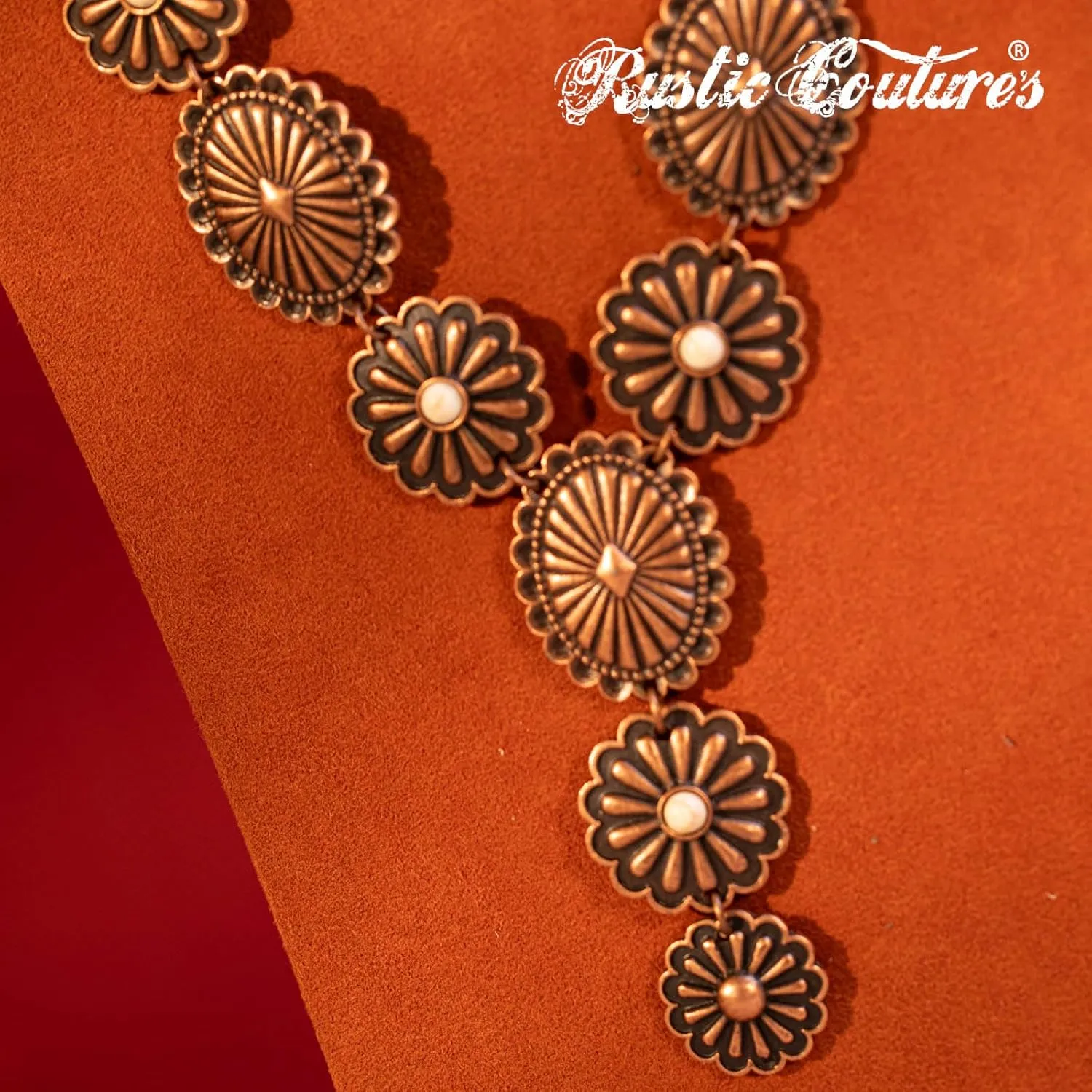 Rustic Couture's Western Necklace Earrings Jewelry Set for Women
