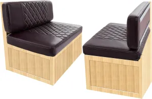 RV Dinette Cushions,2 Sets of PU Leather Replacement Camper Cushions Includes 2 Booth Seats and 2 Backrests for RV,Camper,Trailer Bed (Brown,38")