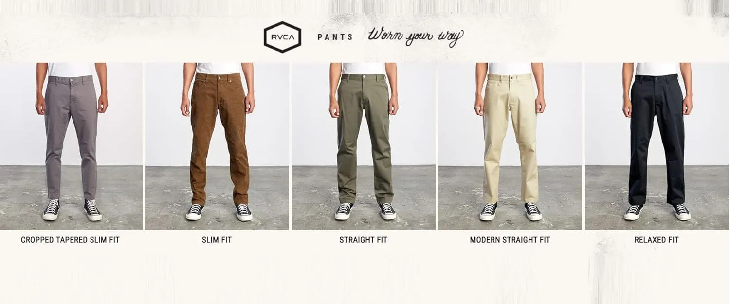 RVCA Mens Slim Fit Denim Pants