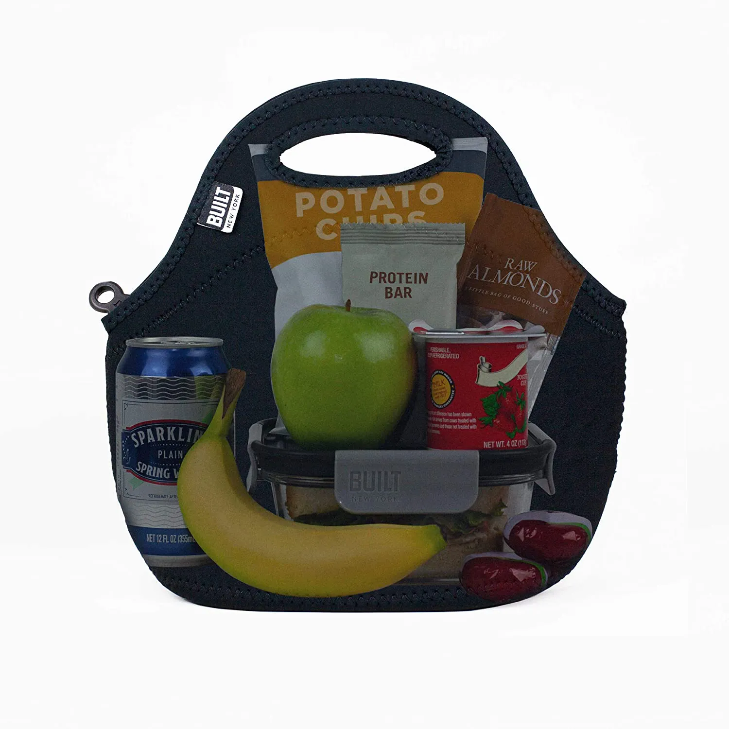Rynx | Built Gourmet Getaway Soft Neoprene Lunch Tote Bag - Lightweight, Insulated And Reusable Black Lb31-Blk
