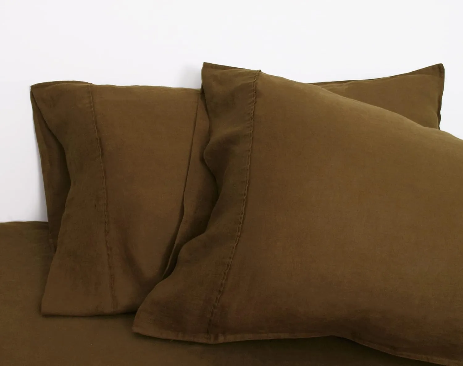 S VICTORY SYMBOL 100% Organic Linen Pillowcases King Size Set of 2,French Natural Linen Soft Durable Pillowshams Pinecone Brown,20"x40"