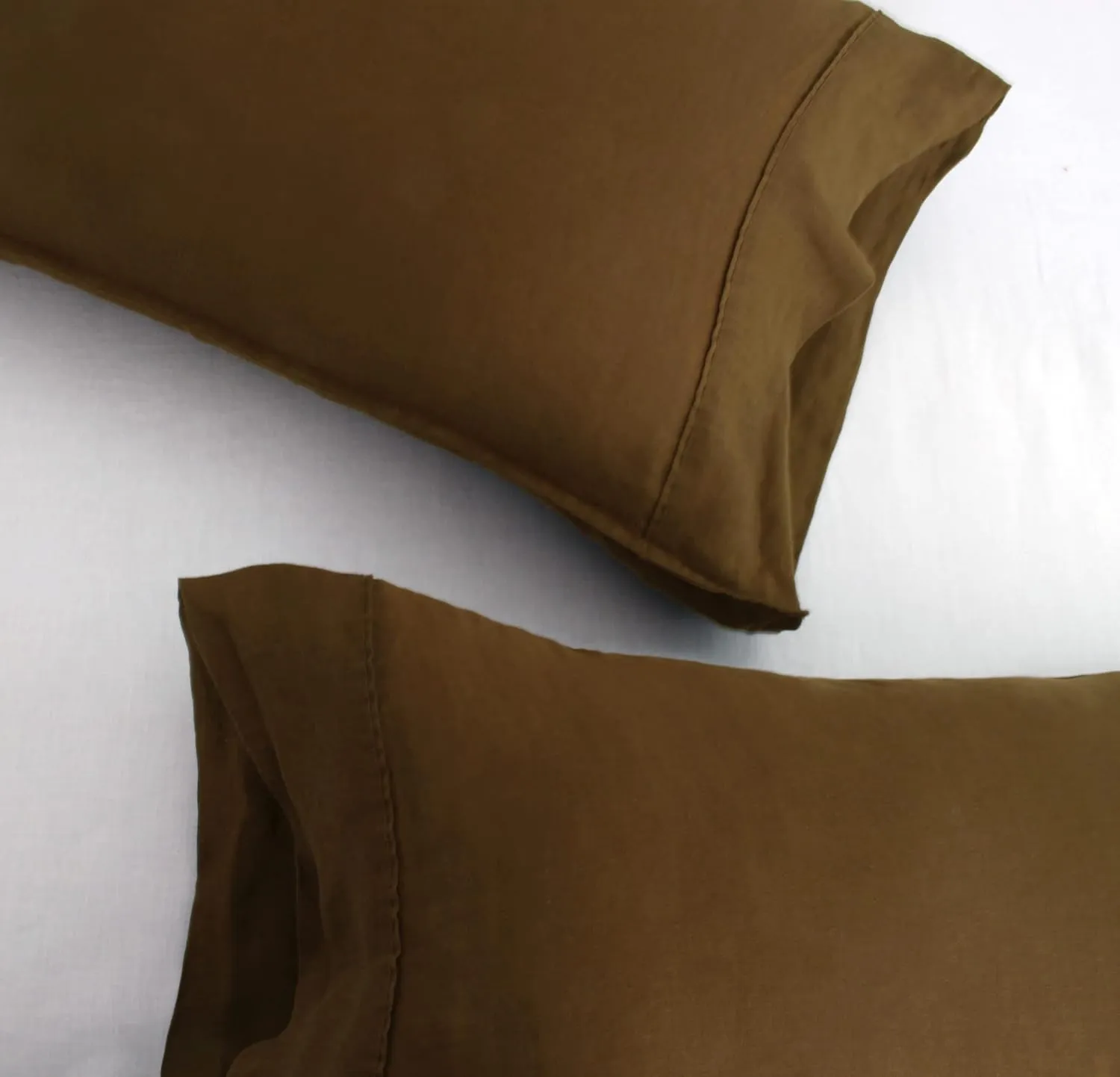 S VICTORY SYMBOL 100% Organic Linen Pillowcases King Size Set of 2,French Natural Linen Soft Durable Pillowshams Pinecone Brown,20"x40"