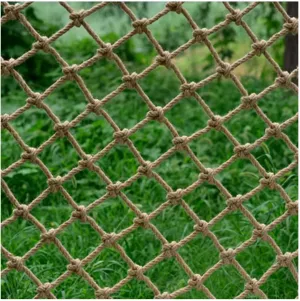 Safety Anti-Fall Fence Net,Heavy Duty Hemp Rope Climbing Net,8Mm Diameter Wall Decorative Net,Balcony Stair Railing Playground Protection (Size:100x400cm,Color:15cm mesh)