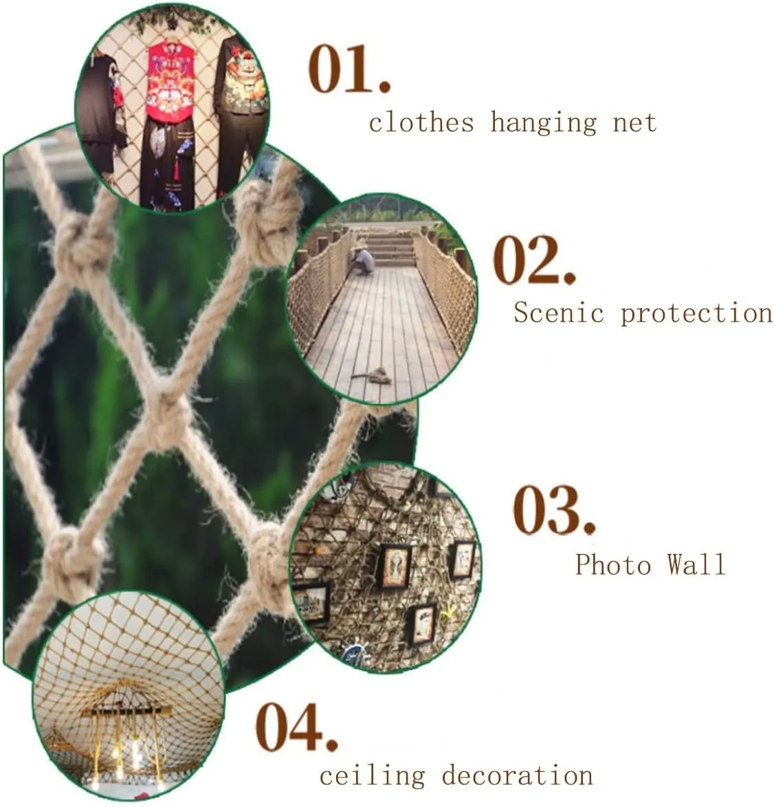 Safety Hemp Rope Nets Heavy Truck Trailer Nets Balcony Fences Outdoor Patio Decoration Mesh Playground Isolation Nets Tree House Plants Climbing climbing net for outdoor Balcony protection hemp rope n