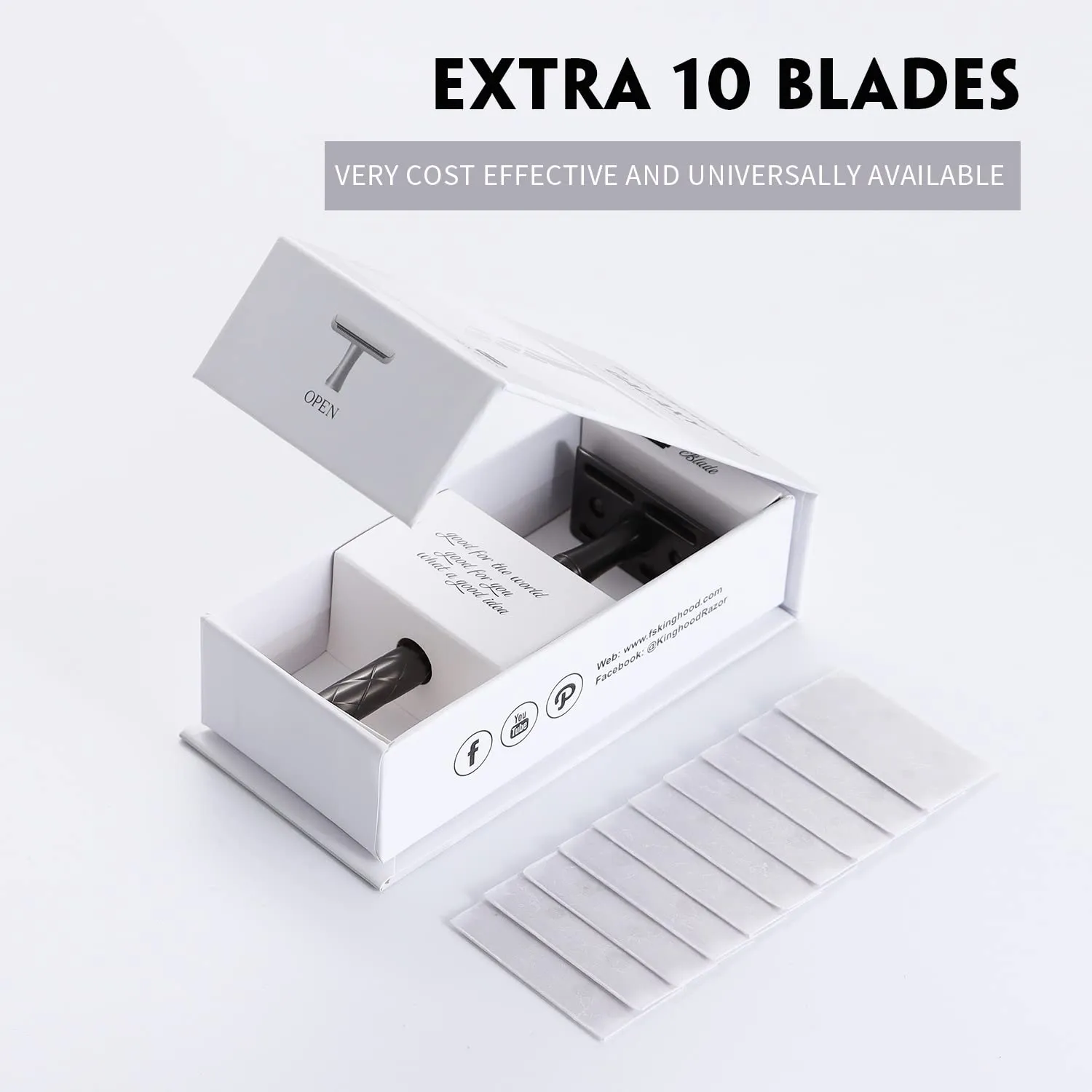 Safety Razor - Single Blade, Eco-Friendly, Double Edge, Closed Comb, Brass, Reusable (Black)