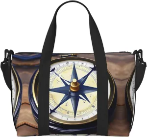 Sail Boat Nautical Compass print Travel Duffel Bag,workout duffel bag, overnight shoulder Bag,Weekender Bag for Women Men
