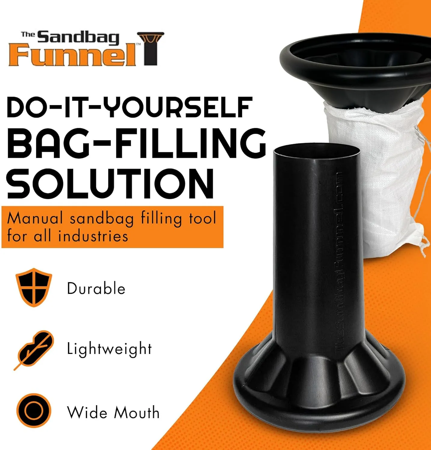 Sandbag Filler Tool - Durable Sand Funnel for Manual Filling-Sand Bag Funnel, Sand Bag Filler Funnel for All Industries, Sand Bag Filler Stand, Easy Sand Bag Filler Tool -2 Sandbag Funnel