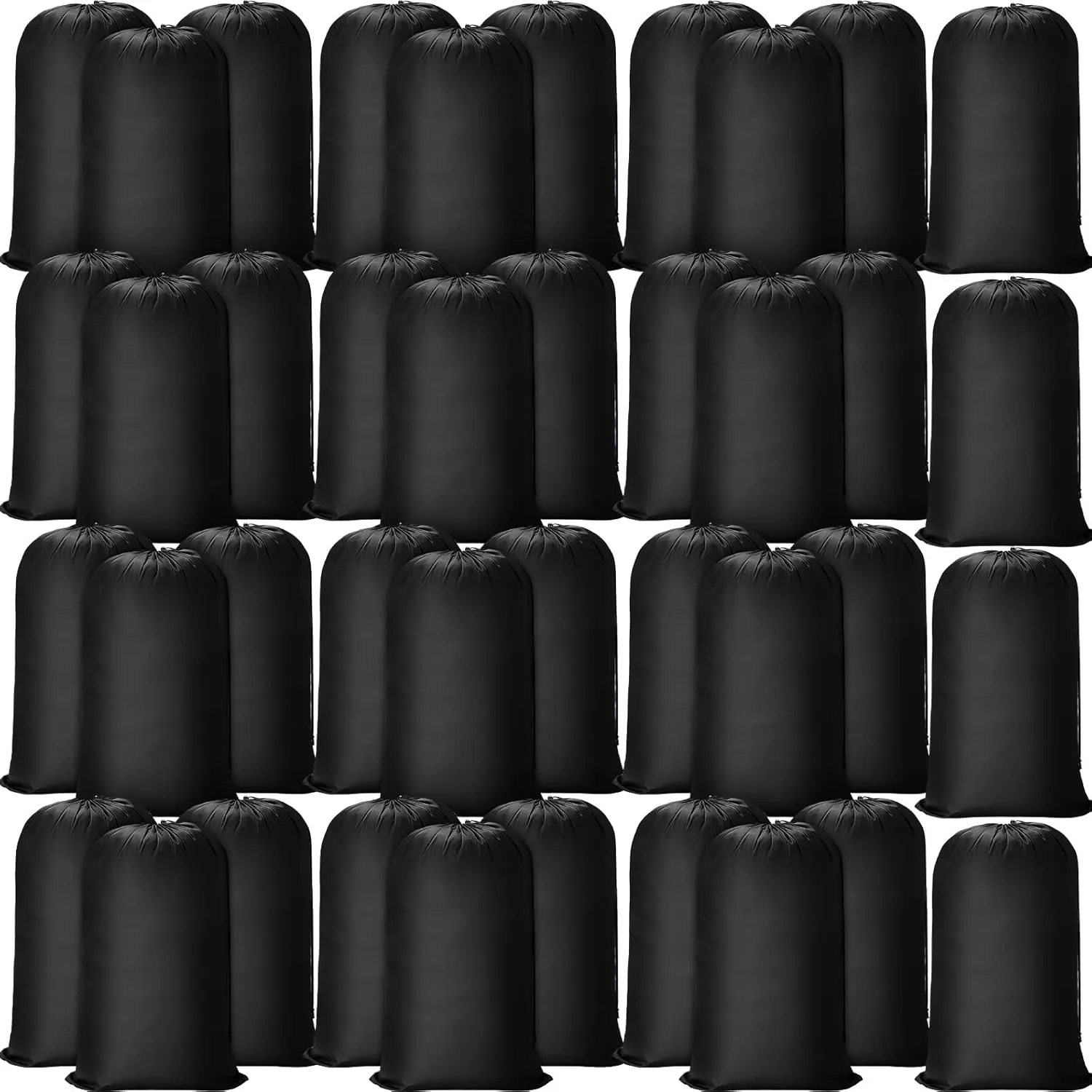 Sanwuta 40 Pcs Large Laundry Bags with Drawstring 38" x 24" Bulk Travel Laundry Bags Lock Closure Reusable Washable for Dirty Clothes College Dorm Apartment Camp(Black)