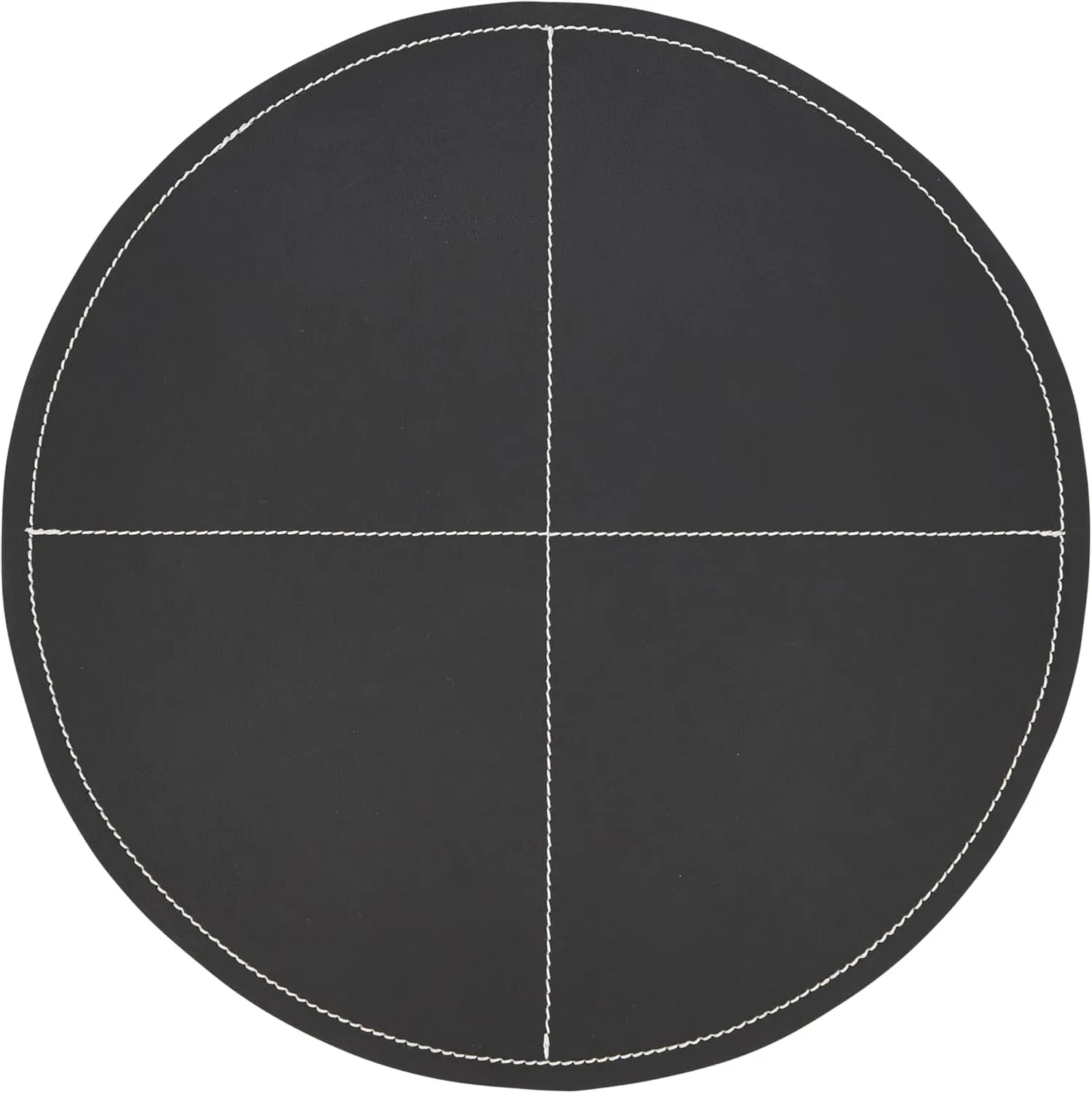 Saro Lifestyle Faux Leather Luxe Placemat (Set of 4), Black, 15"