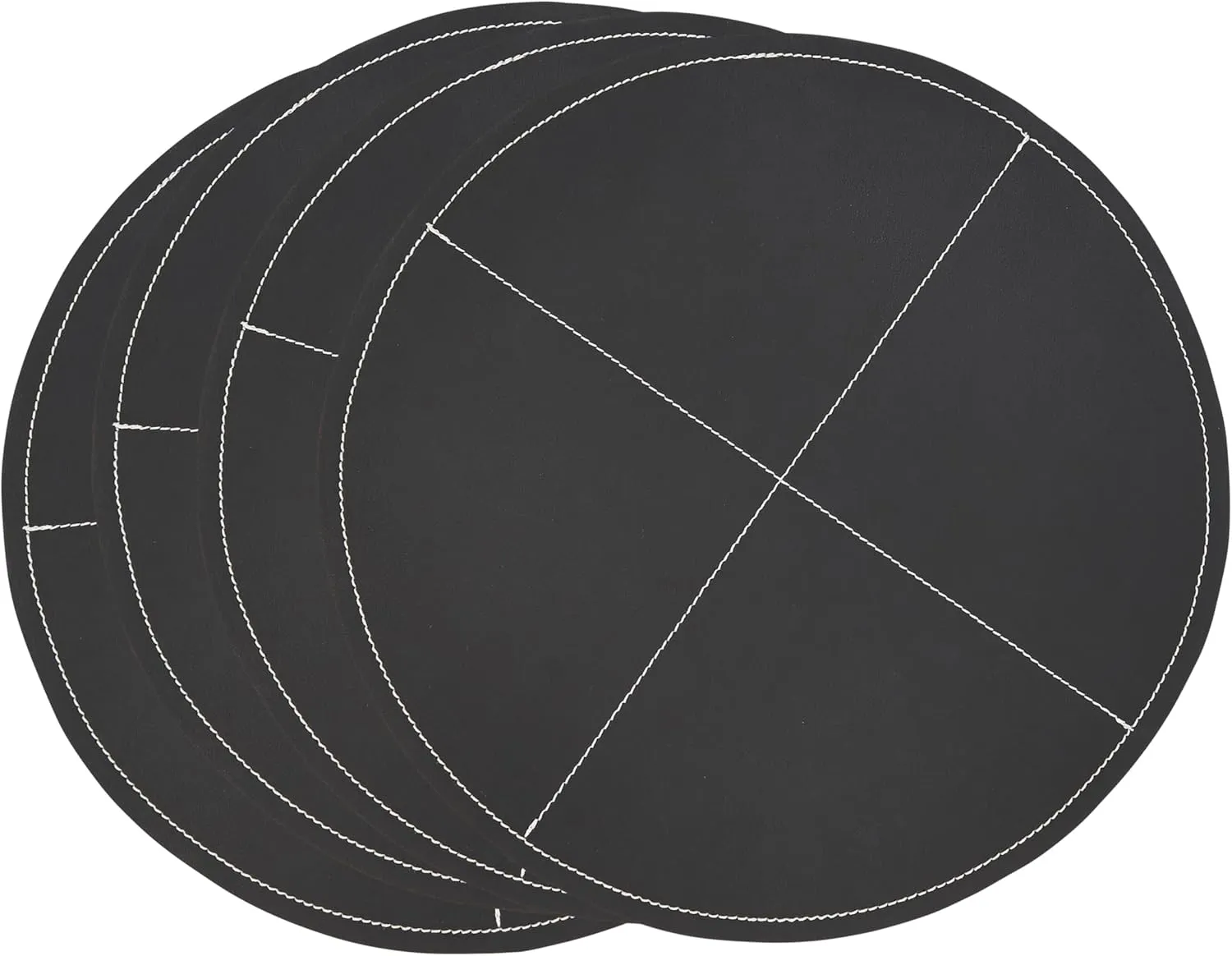 Saro Lifestyle Faux Leather Luxe Placemat (Set of 4), Black, 15"