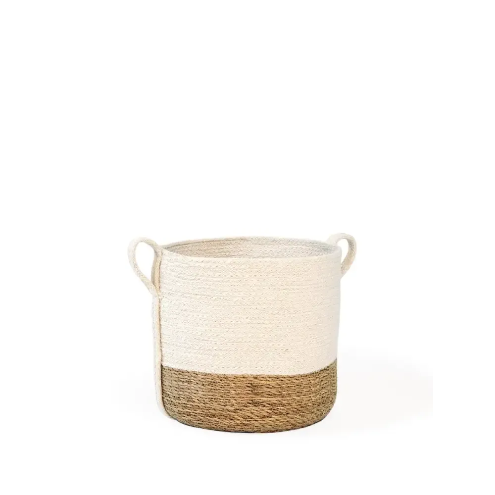 Savar Basket with Side Handle by Fair Trade Artisans in Raw Jute